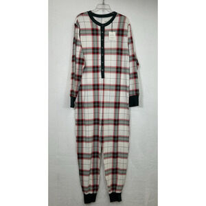 NWT Hearth & Hand Magnolia Plaid Union Suit Pajamas One Piece Men's Size Lg. FS